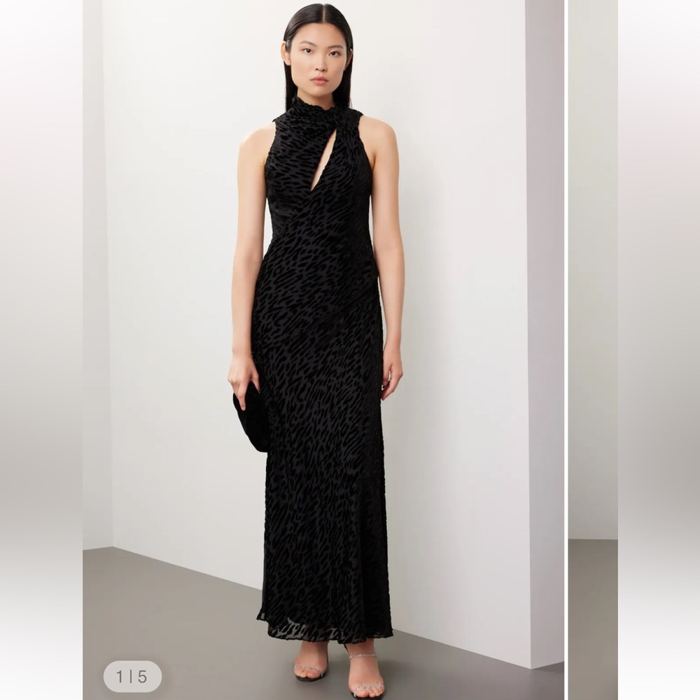 Halston Heritage Black Sleeveless Maxi Dress